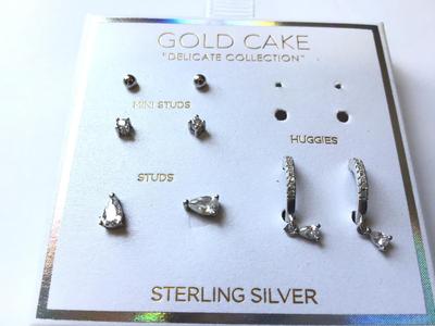 Sterling Silver New on card 4 Pair Dainty