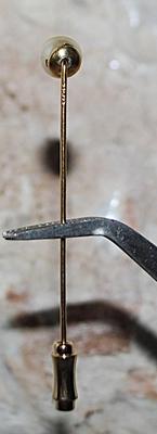 Single Faux White PEARL PIN (2¼" L) with Pin Guard on a Gold Tone Setting