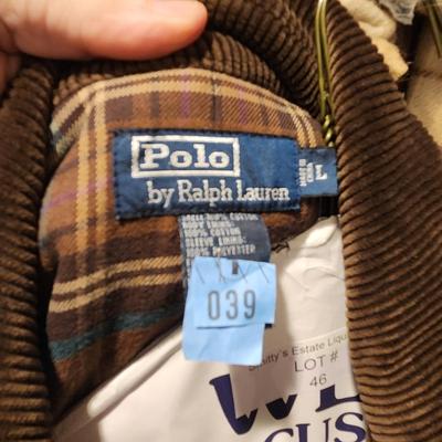 POLO RALPH LAUREN Oil Cloth Plaid Lined Field Jacket Chore Coat size L