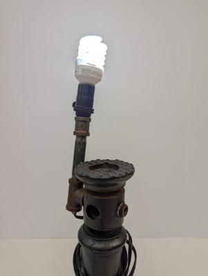 Vintage 2 X 12 Vulcan Brand I I & B Co. Screw Jack House Barn RR Jack Table Lamp Worked!