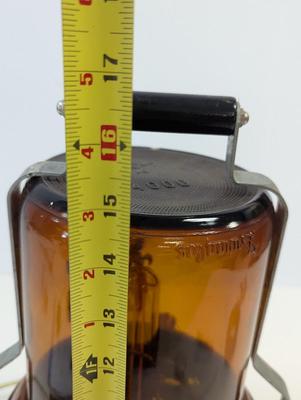 Artist Signed Vintage Vapor-All Vaporizer Steam Electric Dark Amber Glass Table Lamp Worked!