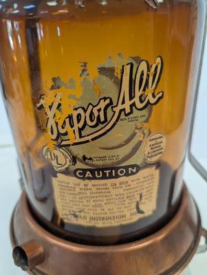 Artist Signed Vintage Vapor-All Vaporizer Steam Electric Dark Amber Glass Table Lamp Worked!