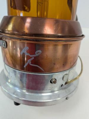 Artist Signed Vintage Vapor-All Vaporizer Steam Electric Dark Amber Glass Table Lamp Worked!