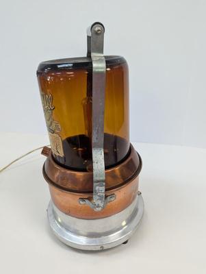 Artist Signed Vintage Vapor-All Vaporizer Steam Electric Dark Amber Glass Table Lamp Worked!