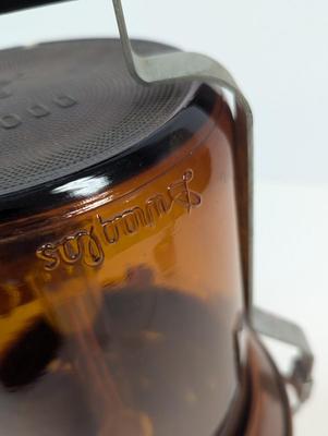 Artist Signed Vintage Vapor-All Vaporizer Steam Electric Dark Amber Glass Table Lamp Worked!