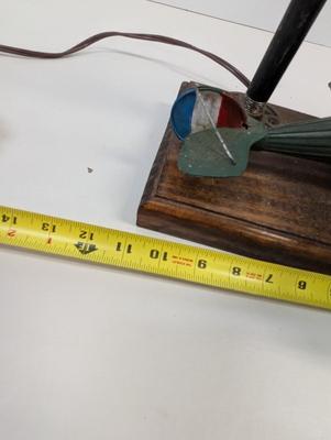 Artist Signed Vintage Bi-Wing Airplane Table Lamp Untested