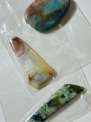 WORRY STONE, BLUE APATITE EGG SHAPED STONE, AGATE, JASPER AND MORE