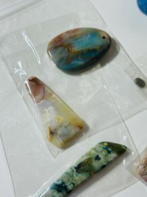 WORRY STONE, BLUE APATITE EGG SHAPED STONE, AGATE, JASPER AND MORE