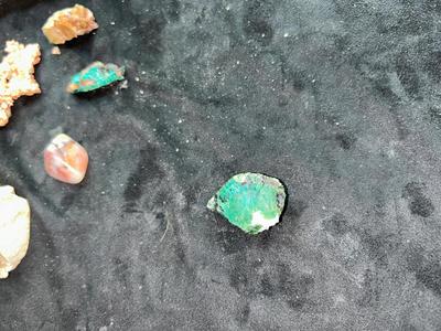 DUST FROM AROUND AN ACTUAL MAMMOTH FOSSIL SIGHT, RAW COPPER STONE, AMETHYST, CHRYSOCOLLA CRYSTAL, WHITE QUARTZ CRYSTAL, AND MORE AMAZING...