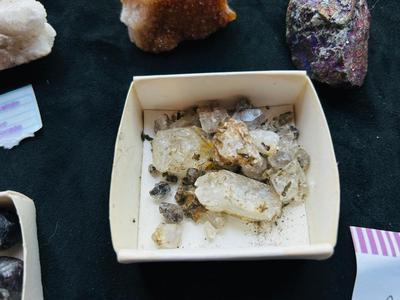 AMETHYST, AQUA MARINE, RAW CHINESE GARNETS, PEACOCK BORNITE, MINERALS THAT LOOK LIKE THE NEED TO BE PANNED, AND MORE!