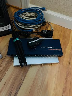 HP MONITOR, DELL OPTIPLEX 9010, BETGEAR 16 PORT GIGABITE SWITCH, 4G ROUTER AND MORE!