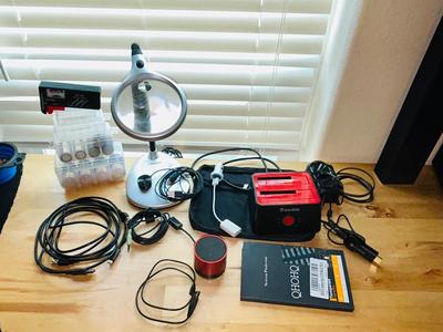 CARSON MAGNIFYING LAMP, WAVELINK, CHROMECAST HDMI STREAMING, MINI SPEAKER, AND MORE!