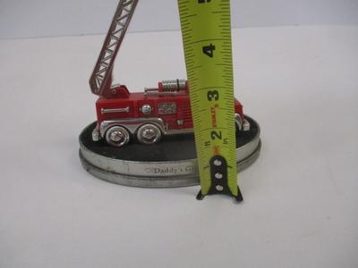 Vintage Fossil Limited Edition Timepiece Red Fire Truck Clock Ladder Moves