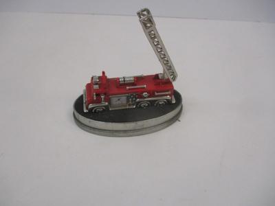 Vintage Fossil Limited Edition Timepiece Red Fire Truck Clock Ladder Moves