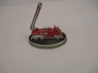 Vintage Fossil Limited Edition Timepiece Red Fire Truck Clock Ladder Moves