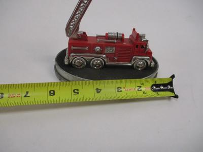 Vintage Fossil Limited Edition Timepiece Red Fire Truck Clock Ladder Moves