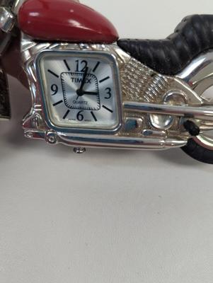 Vintage Waterbury by Timex Collectible Mini-Clock Motorcycle Harley Figure Clock