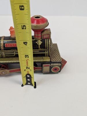 Vintage Smoking Pop Locomotive Train Tin Toy Litho