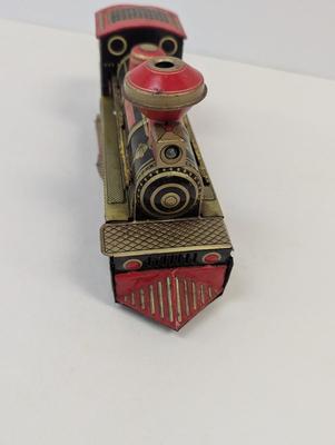 Vintage Smoking Pop Locomotive Train Tin Toy Litho