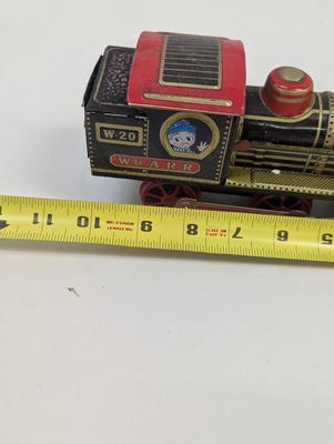 Vintage Smoking Pop Locomotive Train Tin Toy Litho