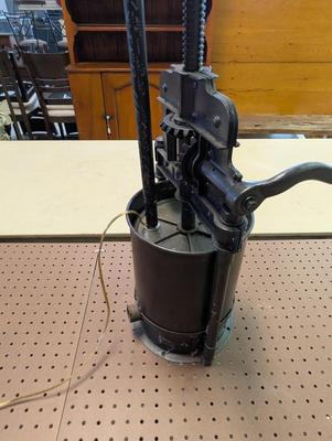 Antique Cast Iron Fruit Wine Press Sausage Stuffer Table Lamp Works!