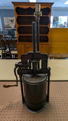 Antique Cast Iron Fruit Wine Press Sausage Stuffer Table Lamp Works!