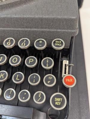 Antique Typewriter With Case Shelf