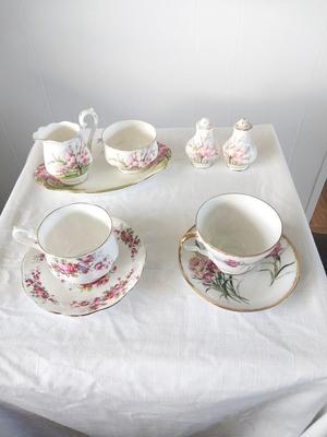 Sale Photo Thumbnail #178: CUP & SAUCER-CREAM & SUGAR-SALT & PEPPER SHAKERS