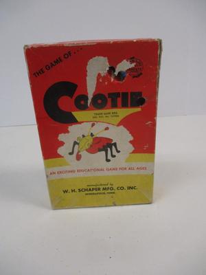 Vintage 1949 The Game of Cootie Build A Bug Original Box Missing Pieces