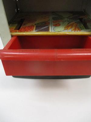 Vintage Wolverine Toy Co. Tin Refrigerator Lithograph Metal Kid's Toy