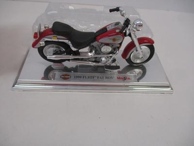 Motorcycles Harley-Davidson 1/18 Die Cast Metal Motorcycle 1999 FLSTF "Fat Boy" & Maisto H-D Custom
