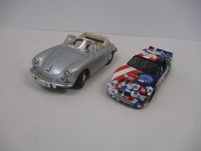 Burago Porsche 356 B Coupe 1/18 Scale Silver & Action Ken Schrader #36 M&M's Patriotic 4th Of July 2002 Pontiac Grand Prix...
