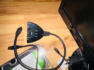 HP MONITOR, POWER STRIP, HARD DRIVES, LOGITECH CAMERA