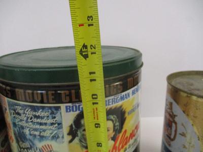 Vintage Miniature Beer Keg (empty) Henninger Export Can - Movie Classics Popcorn Tin Casablanca Tarzan Zorro Houston Foods Co. &...