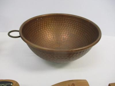 Vintage Match Holder - Ortho - Ve Wood & Maple Shoe Mold - Copper Mixing Bowl