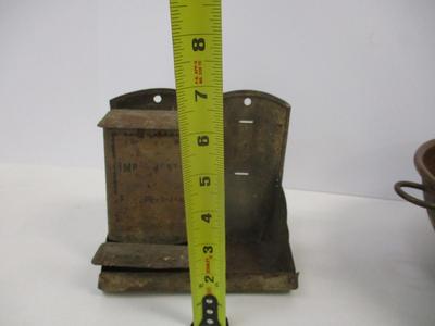 Vintage Match Holder - Ortho - Ve Wood & Maple Shoe Mold - Copper Mixing Bowl