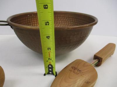 Vintage Match Holder - Ortho - Ve Wood & Maple Shoe Mold - Copper Mixing Bowl