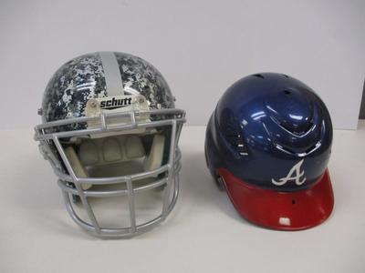 Schutt Football Helmet W/ Mask & CIS Rawlings Atlanta Braves Helmet