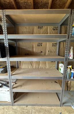 HEAVY DUTY STORAGE SHELF WITH WOOD SHELVES