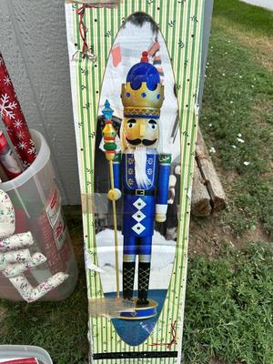 42" HOLIDAY NUTCRACKER, 4 FT LIT TREE AND GIFT WRAPPING SUPPLIES