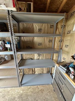 HEAVY DUTY STORAGE SHELF WITH WOOD SHELVES