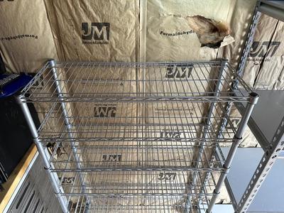 WIRE STORAGE RACK ON CASTERS