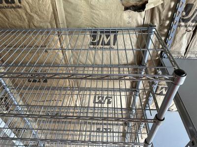 WIRE STORAGE RACK ON CASTERS