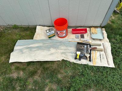 DROP CLOTHS AND OTHER PAINTING SUPPLIES