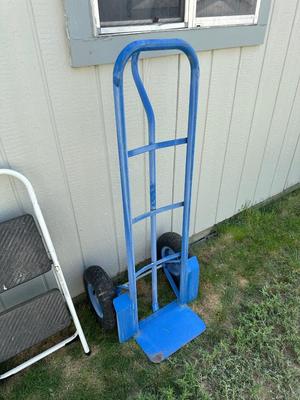 DOLLY AND A FOLDING STEP LADDER