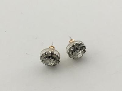 Unmarked stud flower rhinestone earrings