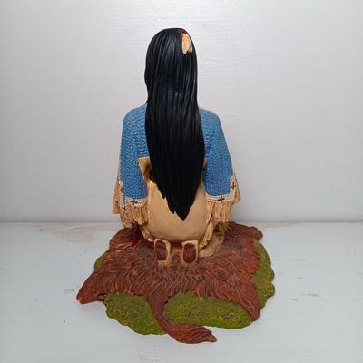 LOT 6: Set of (6) Hamilton Collection Native American Women Figurines w/ Faux Carved Horn Figurines