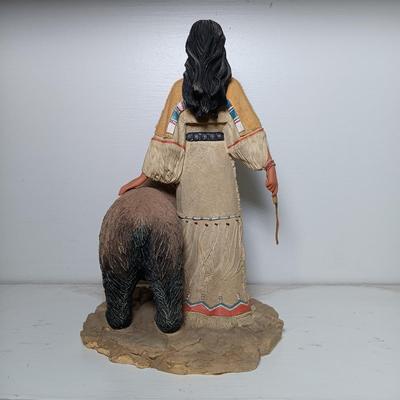 LOT 6: Set of (6) Hamilton Collection Native American Women Figurines w/ Faux Carved Horn Figurines