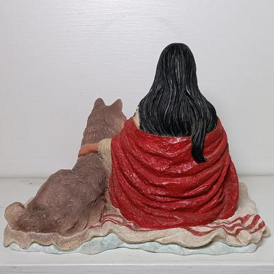 LOT 6: Set of (6) Hamilton Collection Native American Women Figurines w/ Faux Carved Horn Figurines