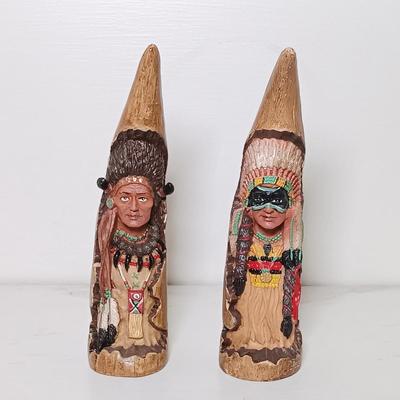 LOT 6: Set of (6) Hamilton Collection Native American Women Figurines w/ Faux Carved Horn Figurines